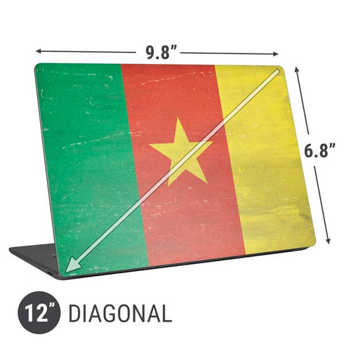 Cameroon Flag Distressed Universal Laptop 12in (9.8 x 6.8in) Skin